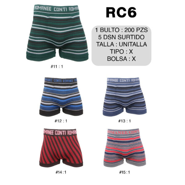 JERA-RC6 / BÓXER CON DISEÑO PARA HOMBRE. Paquete 10pzs: $12 / 10 Paquetes: $11
