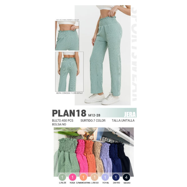 JERA-PLAN18 / PANTALÓN DE MUJER CON TALLE ALTO. Paquete 10pzs: $46 / 10 Paquetes: $44
