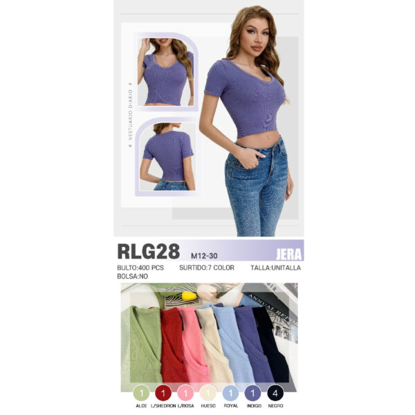 JERA-RLG28 BLUSA BASICA CON CUELLO U. Paquete 10pzs: $35 / 10 Paquetes: $33