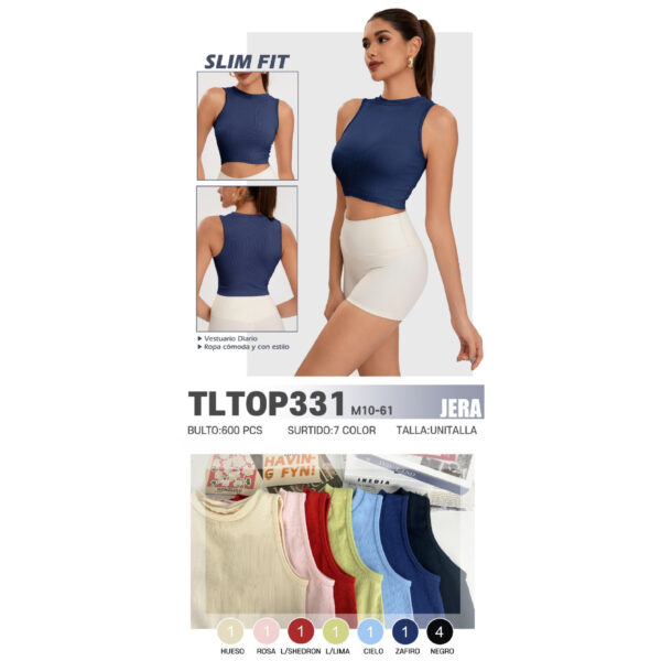 JERA-TLTOP331/TOP DEPORTIVO SIN MANGAS Paquete 10pzs: $28 / 10 Paquetes: $26