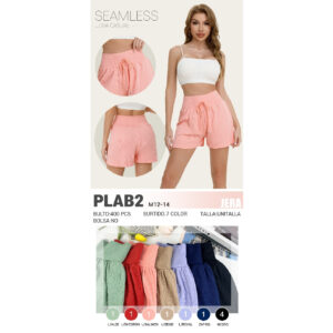 JERA-PLAB2/ SHORT DE DAMA CON PRETINA ANCHA Y CORTE RECTO Paquete 10pzs: $35 / 10 Paquetes: $33