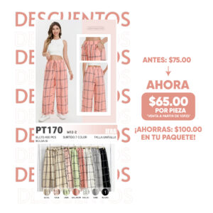 JERA-PT170 / PANTALON DE RAYAS AJUSTABLE. Paquete 10 pzs: $ 65 / 10 Paquetes: $62