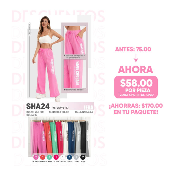 JERA-SHA24 / PANS HOLGADO CON ESTAMPADO EN EL COSTADO. Paquete 10pzs: $58 / 10 Paquetes: $55
