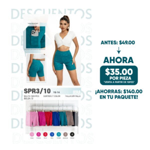 JERA-SPR3/10 / SHORT DEPORTIVO CON CORAZONES. Paquete 10pzs: $35 / 10 Paquetes: $33