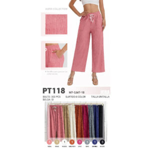 JERA-PT118 / PANTALÓN ANCHO CON BOLSILLOS. Paquete 10pzs: $65 / 10 Paquetes: $62